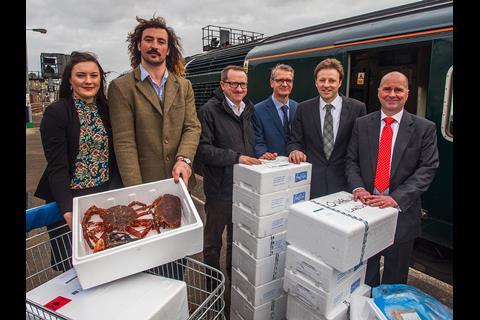 A three-month trial of transporting live shellfish from Cornwall to London by train was launched on December 1.